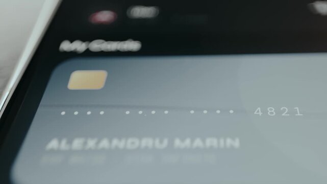 Digital representation of a payment card, account number hidden except the last 4 digits