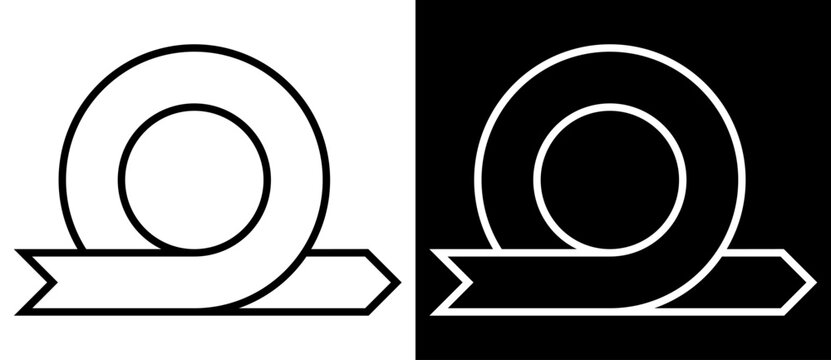 Abstract geometric circle loop with arrow pointer. Minimalist vector illustration of agile process symbol or cyclic iteration isolated on black and white backgrounds.