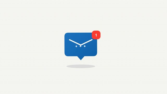 Blue mail icon with a new message notification suitable for websites, apps, newsletters, and email related designs needing a modern touch.
