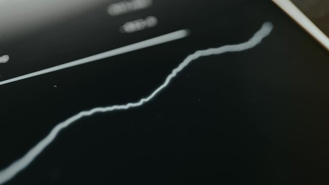 Upward movement of the graph line, positive trend