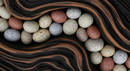 Decorative stone wave pattern abstract natural texture modern landscaping design background