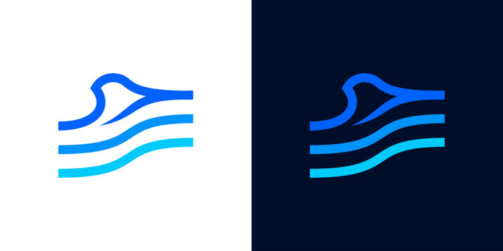 Dual meaning logo combining wave elements, symbolizing flow, adaptability, energy, resilience, and continuous movement toward progress and new opportunities.