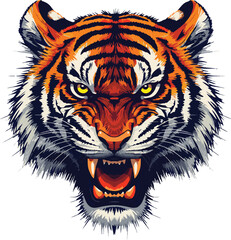 Fototapeta premium Tiger Face Logo Angry Tiger Face Head of Tiger Tiger Face Design for Branding Creative Logos and Professional Illustration Work