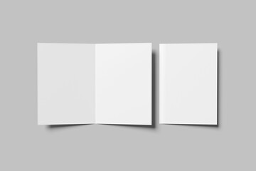 Fototapeta premium Blank A4 Bifold Brochure Mockup
