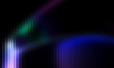 Obraz premium Dark abstract background with vertical lines and vibrant purple green light.