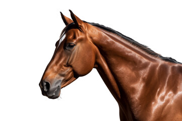 Fototapeta premium Brown horse showcasing a sleek shiny coat and elegant profile