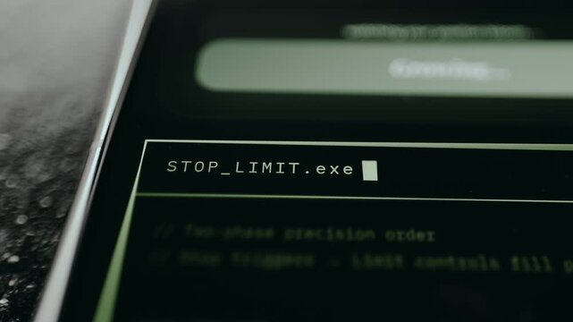 Command interface featuring a file name Stop Limit.exe