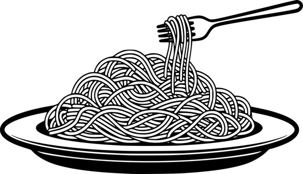 set of spaghetti plate icon vector illustration isolated on white background
