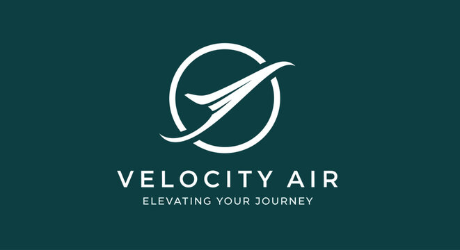 Velocity Air travel company logo design.