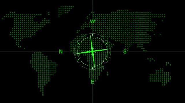 Compass icon animated.direction illustration video animation.gps road navigation silhouette map logo.travel icon.search route compass pin destination location, Motion graphics of compass concept