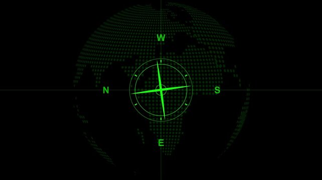 Compass icon animated.direction illustration video animation.gps road navigation silhouette map logo.travel icon.search route compass pin destination location, Motion graphics of compass concept