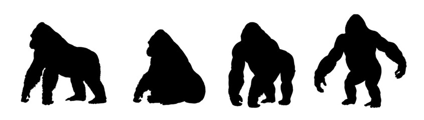 set of gorilla silhouette - vector illustration  © KR Studio