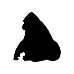 silhouette of a gorilla - vector illustration © KR Studio
