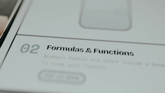 Person taps the digital button to brew a formula, Formulas and Functions