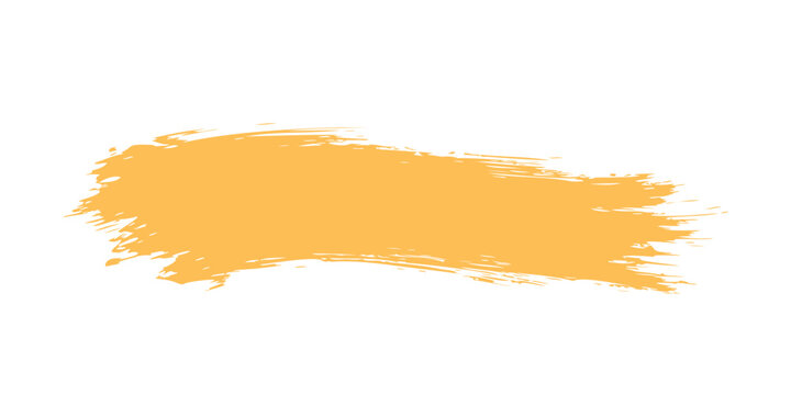 Orange paint brush stroke texture. Wide artistic highlight banner vector.