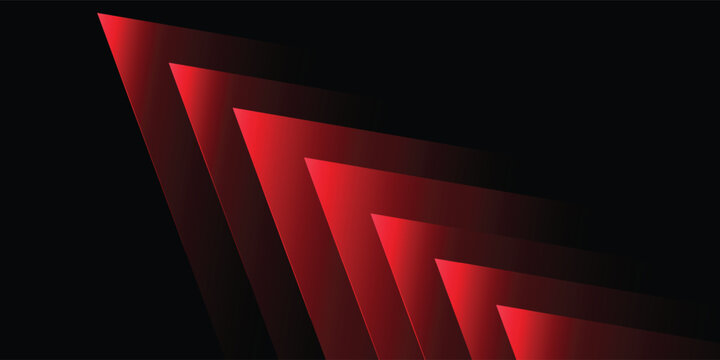 Abstract background with dynamic red neon geometric arrow shapes on black.