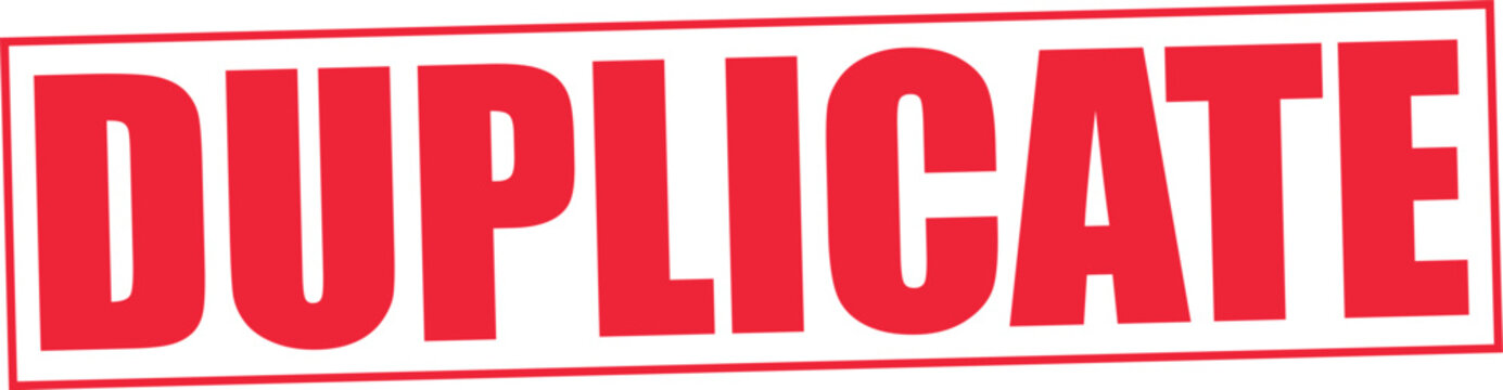 Vector duplicate rubber stamp style text graphic, copy or original indication, white background