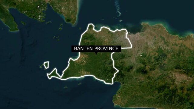 3D map animation of Banten province in Indonesia
