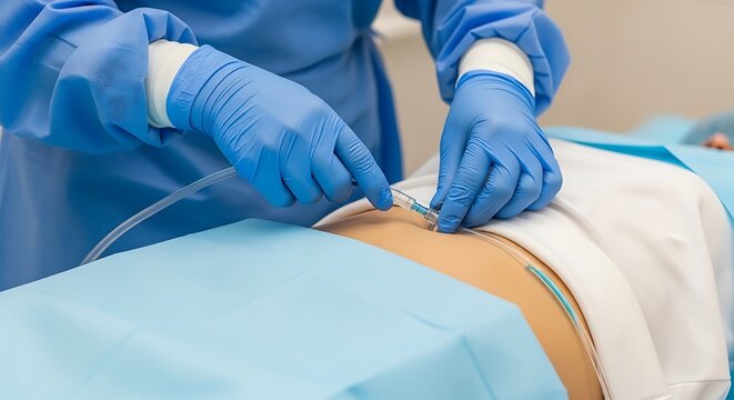 A Medical Professional Preparing to Administer an Injection or Insert a Medical Device