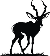 Obraz premium Cute cartoon a illustrator silhouette antelope