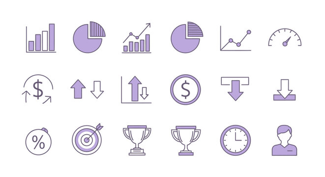 Business finance icons and symbols.