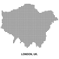 Fototapeta premium London UK city map dotted halftone pattern, abstract geographic silhouette design, urban location vector illustration