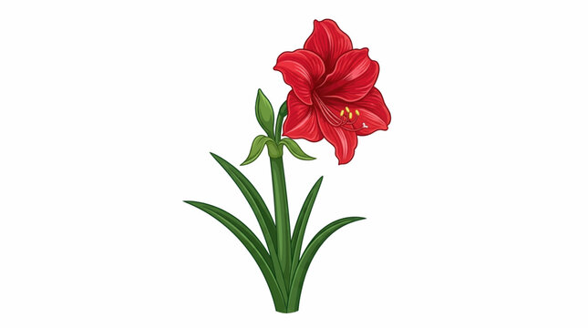 red tulips amaryllis isolated on white