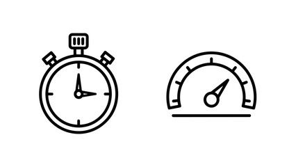 Fototapeta premium Stopwatch and speedometer icons
