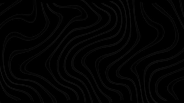 Dark Topographic Line Abstract Wave Black Background