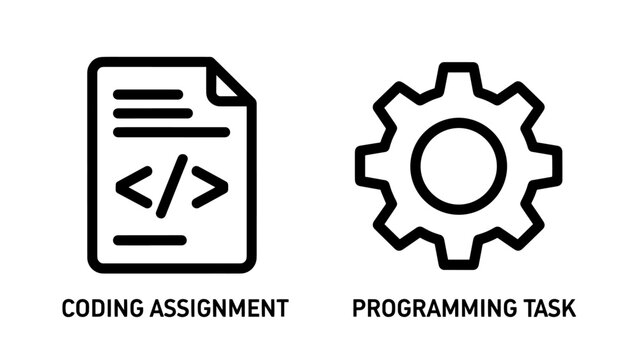 Coding assignment and programming task icon
