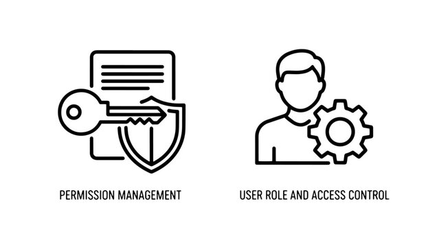 Permission management and user role access control icons