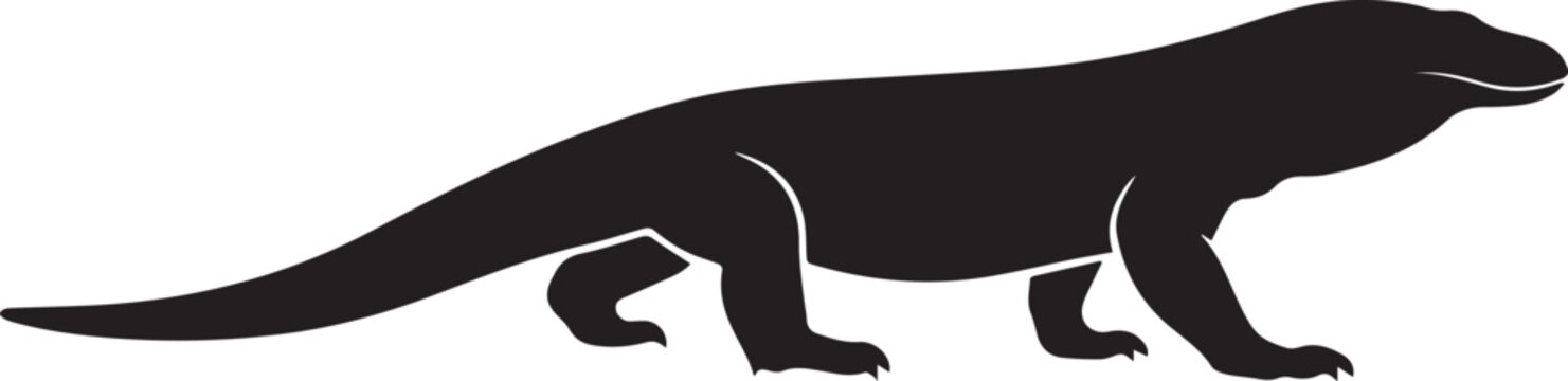 Komodo Dragon Giant Lizard Reptile Silhouettes