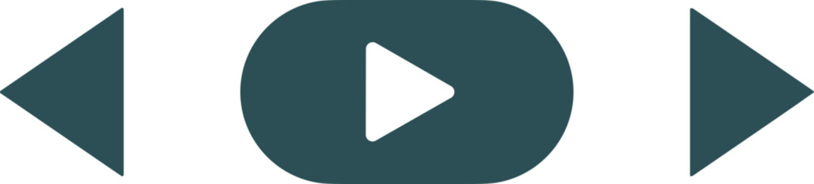 Vector illustration of media control icons including play, rewind and fast forward buttons