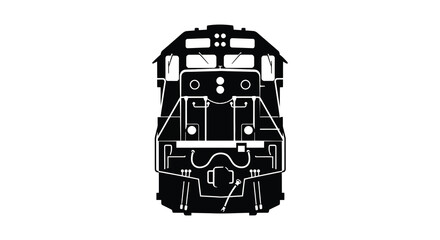 Silhouette of a train engine from the front view © arfanah02