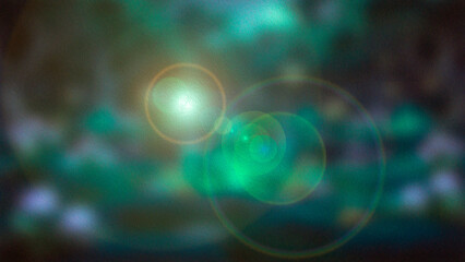 Obraz premium vibrant cosmic nebula background with glowing green and gold light effects for creative design
