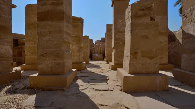 Karnak Temple in Luxor, Egypt. It is the second most visited historical site in Egypt only the Giza Pyramids near Cairo receive more visits.