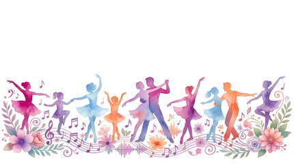 International dance day concept on white background.