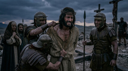 Obraz premium Jesus Christ Stripped of His Garments, Tenth Station of the Cross, Good Friday