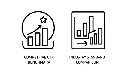 Obraz premium Competitive ctr benchmark and industry standard comparison icons