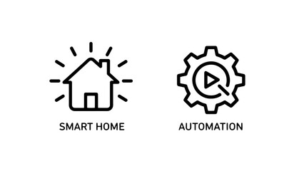 Fototapeta premium Smart home & automation technology icons: intelligent living systems