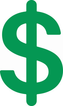 Green Dollar Sign Symbolizing Financial Transactions and Wealth.
