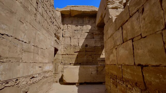 Karnak Temple in Luxor, Egypt. It is the second most visited historical site in Egypt only the Giza Pyramids near Cairo receive more visits.