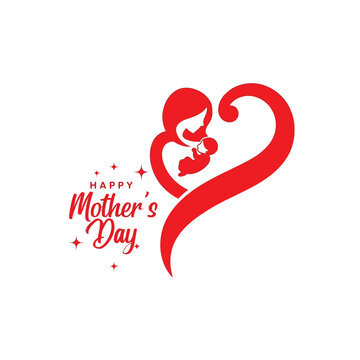 Mother's day greeting card with heart design