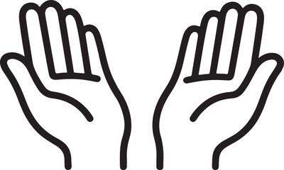 Obraz premium Open helping hands icon simple silhouette support care assistance symbol for charity concept vector