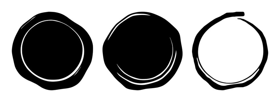 Wax seal stamp silhouette set with delicate embossed design and bold outline featuring seals, stamps, monogram with ink and parchment