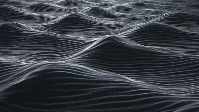 Dark sand ripples texture with parallel wavy lines and subtle light