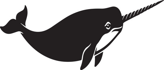 Narwhal Unicorn Of The Sea Silhouettes © Saima