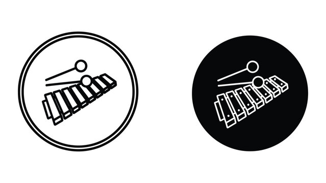 Contrasting visual styles of a marimba icon in different background designs