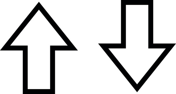 Black up and down arrows isolated up arrow