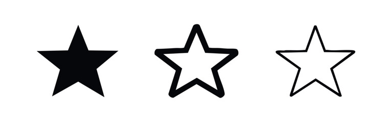 Obraz premium Star Icons Set for Rating and Favorite Marks - Quality Review Star Symbol Collection